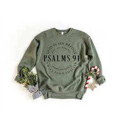 psalms 91 sweatshirt, christian shirt, faith sweater, cross jesus tshirt, faith tshirt, religious christmas, bible verse