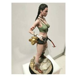 Angelina Lara Croft 3D printed hand painted custom figure, Lara Croft Tomb Raider figure handpaint high detail