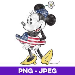 disney mickey & friends americana minnie mouse flag skirt v2 , png design, png instant download