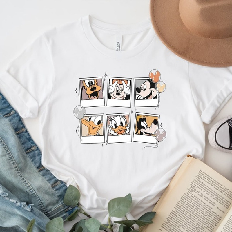 Retro Disney Mickey Polaroid Shirt, Mickey and Friends Shirt, Disneyland Shirt, Disneyworld Shirt, Disney Family T-shirt