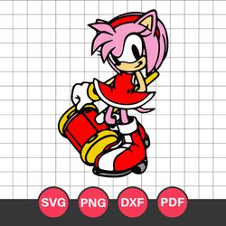 Amy Rose Cricut Svg, Sonic Characters Svg, Sonic Svg, Cartoon Svg, Png Dxf Eps Digital File