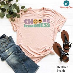 choose kindness shirt, be kind shirt, smiley face shirt, positive shirt, be kind shirt,pastel kindness shirt,positive me
