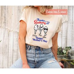 thanks for not swallowing us shirt gift for new mom, custom happy mother's day shirt, personalized funny mom life t-shir