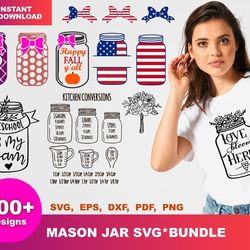 100 mason jar bundle svg, trending svg, american flag jar, bow design svg, bow svg, jar cricut svg, jar design svg