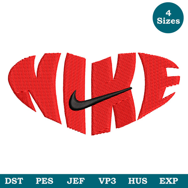 Curvy Nike Machine Embroidery Design FIle 4 Sizes. Nike Logo Machine Embroidery File Pes, Dst, Jef - Instant Download Image 1.jpg