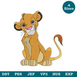Lion king Machine Embroidery File 4 Size, Cartoon Embroidery Design, Cute Embroidery Design File Pes - instant Download