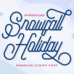 snowfall holiday font