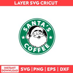 Santa's Coffee Svg, Santa Claus Svg, Starbuck Svg, Merry Christmas Svg, Christmas Svg - Digital File