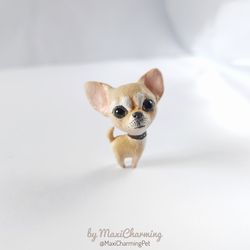Chihuahua necklace or figurine decor on the base depends on your choice OOAK