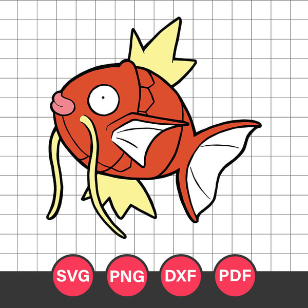 Magicarp Vector Magikarp Svg, Pokemon Characters Svg, Pokemon Svg, Anime Svg - Inspire ...