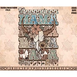 western mama png, country mama png, western cow skull png