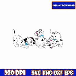 101 dalmatian svg bundle, cruella clipart png, dog birthday cut files, puppy sublimation designs, puppy dog layered svg