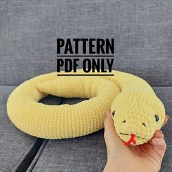 Crochet pattern instructed snake, funny snake pattern, toys Pattern, Cute snake Plushie Pattern
