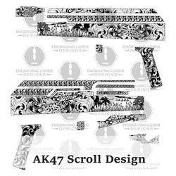 engraving laser designsak47 scroll design