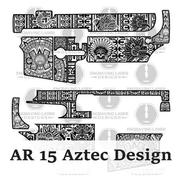 Gun Aztec Vector Engraving Laser Designs AR 15 Aztec Design | Inspire Uplift