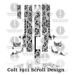 engraving laser colt 1911 scroll design