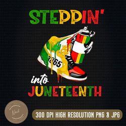 stepping into juneteenth 1865 pride black african american png, juneteenth png, sublimate designs download, png