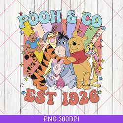 retro pooh & co est 1926 png, vintage pooh and co png, disneyland pooh bear png, winnie the pooh png, disney pooh trip