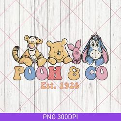 retro pooh & co est 1926 png, vintage pooh and co png, disneyland pooh bear png, winnie the pooh png, disney trip 2023