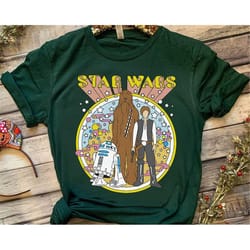 retro star wars vintage psych rebels han solo chewie r2-d2 shirt, galaxy's edge unisex t-shirt family birthday gift adul