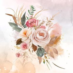 rose watercolor clipart bundle