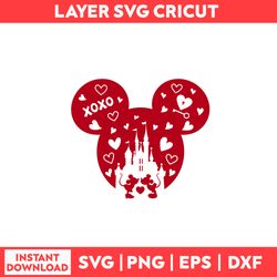 Valentine Ears Svg, Mickey Mouse Svg, Disney Svg, Valentine's Day Svg - Digital File