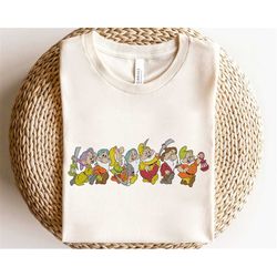 Disney Snow White And The Seven Dwarfs Marching In Line Shirt, Magic Kingdom WDW Unisex T-shirt Family Birthday Gift Adu