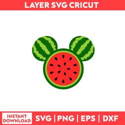 Watermelon Ears Svg, Summer Fruit Ears Svg, Mickey Mouse Svg, Watermelon Svg - Digital File