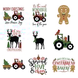 farmhouse christmas bundle svg, silhouette svg fies
