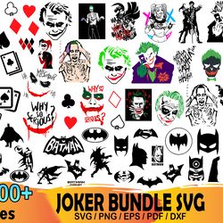1000 joker bundle svg, joker svg, harley quinn svg