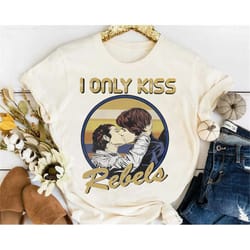 star wars princess leia han solo i only kiss rebels retro shirt, galaxy's edge holiday unisex t-shirt family birthday gi