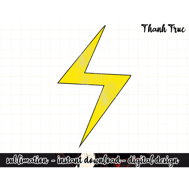 Kids Marvel Ms. Marvel Lightning Bolt Icon Kids Graphic png, sublimation .jpg