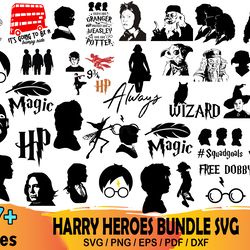 37 harry heroes bundle svg, harry potter svg, dumbledore svg