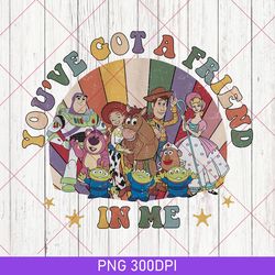 vintage disney toy story png, you've got a friend in me png, toy story friends png, buzz lightyear png, retro toy story