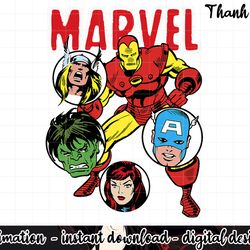 marvel avengers classic group shot circles