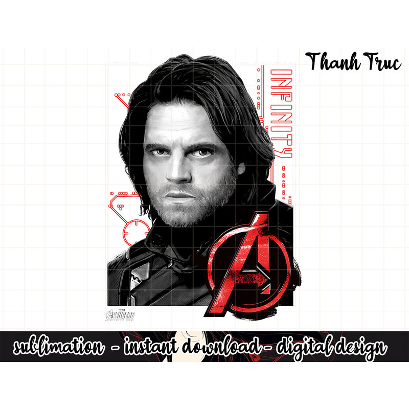 Marvel Avengers Infinity War Bucky War Face Graphic png, sublimation  .jpg