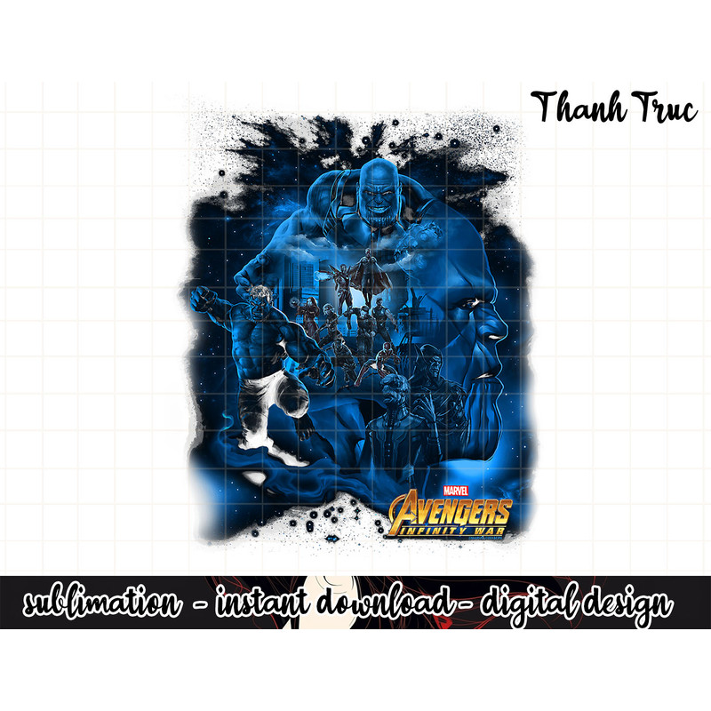 Marvel Avengers Infinity War Galactic Thanos Graphic png, sublimation .jpg