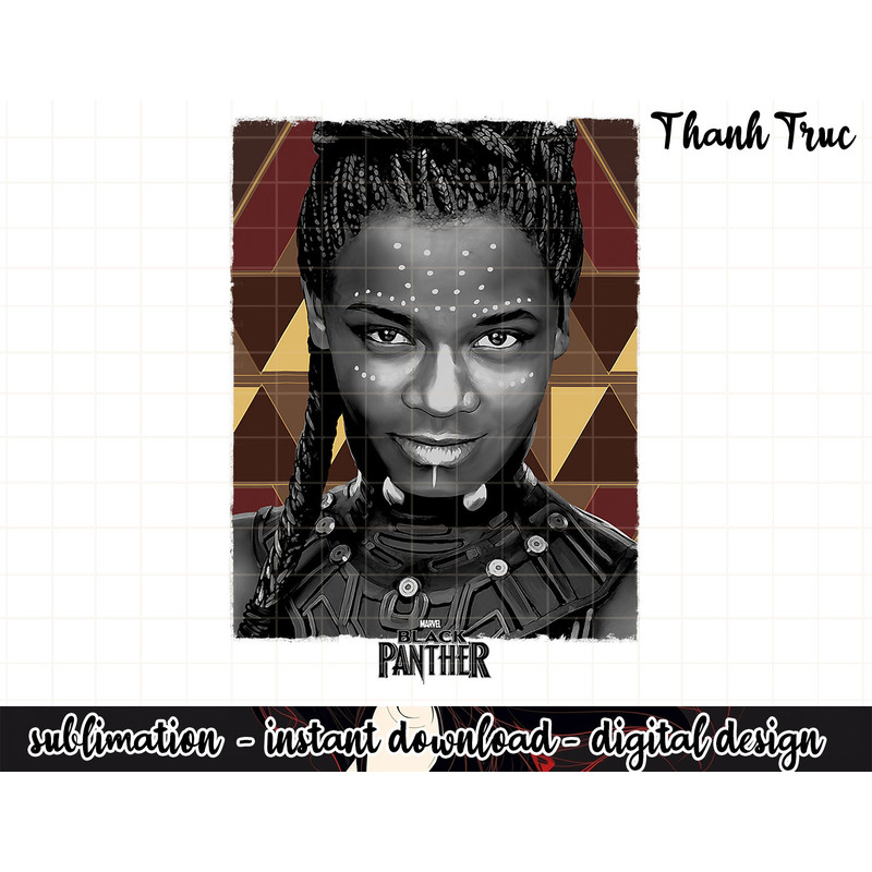 Marvel Black Panther Movie Shuri Portrait Graphic png, sublimation  .jpg