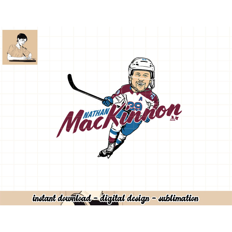 Nathan MacKinnon - Caricature - Colorado Hockey png, sublimation.jpg
