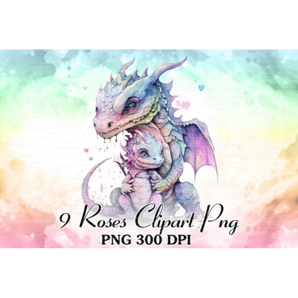 Mom-And-Baby-Dragon-Watercolor-Clipart-Graphics-59973383-3-580x387.jpg