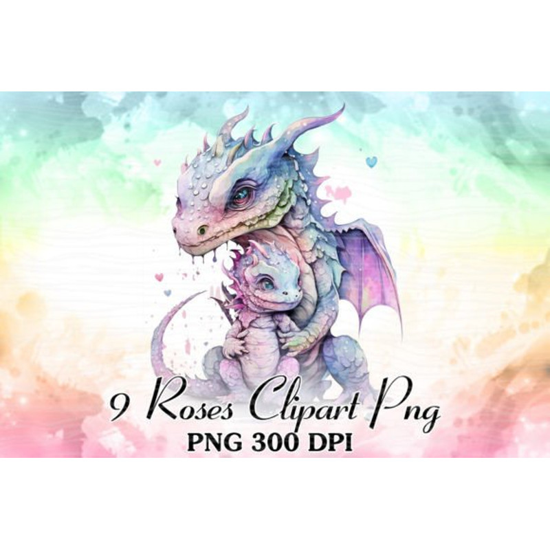 Mom-And-Baby-Dragon-Watercolor-Clipart-Graphics-59973383-3-580x387.jpg