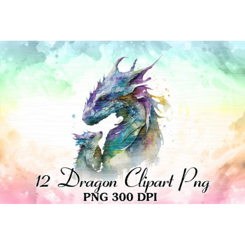 Mom-And-Baby-Dragon-Watercolor-Clipart-Graphics-59973110-5-580x387.jpg