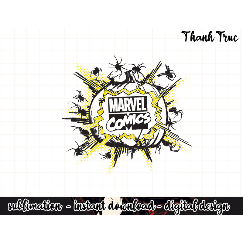 Marvel Comics Spooky Spiders Orange Pumpkin Halloween .jpg