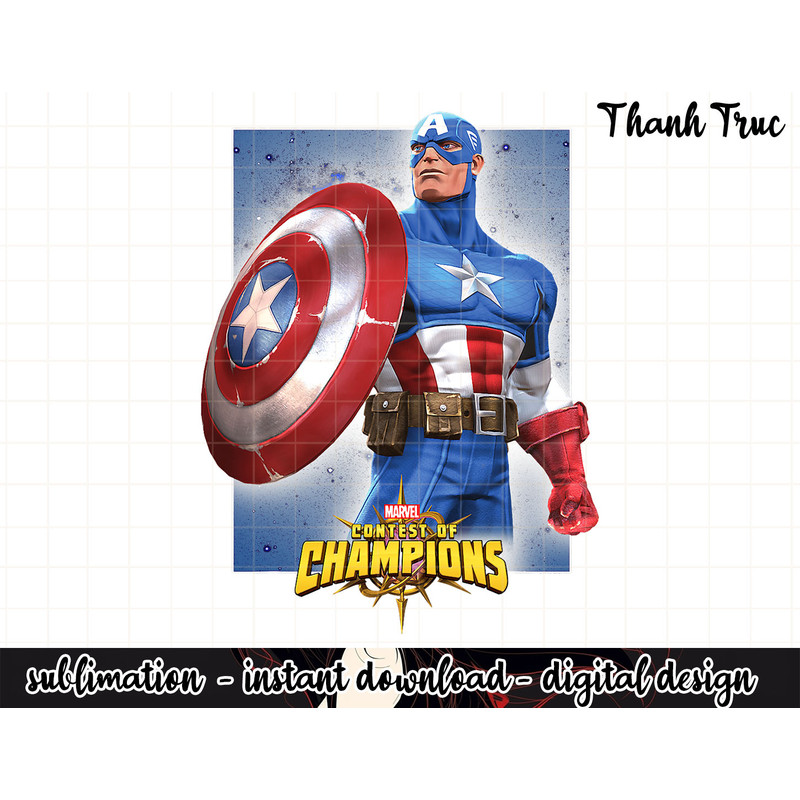 Marvel Contest of Champions Captain America Graphic png, sublimation .jpg