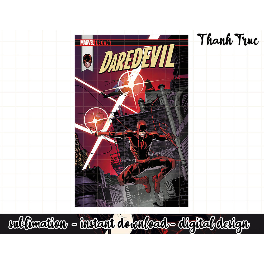 Marvel Daredevil Copter Leap Comic Cover Graphic png, sublimation .jpg