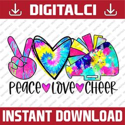 peace love cheer tie dye cheerleading cheerleader png file sublimation