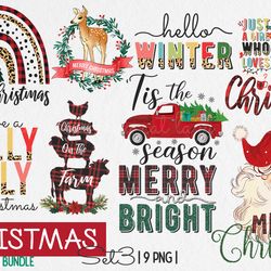 10 designs christmas png bundle, merry christmas png