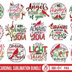20 designs christmas cardinals sublimation png bundle