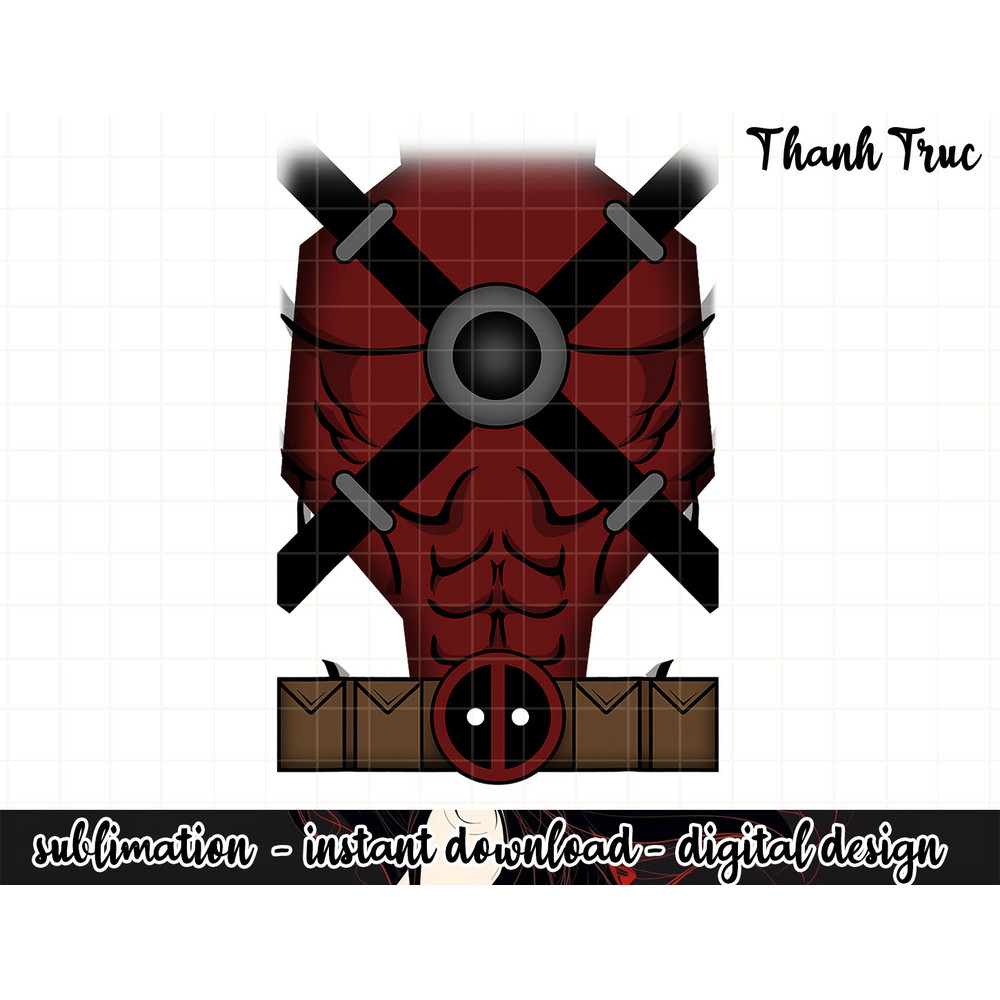 Marvel Deadpool Cross Sash Chest & Belt Costume Halloween  .jpg