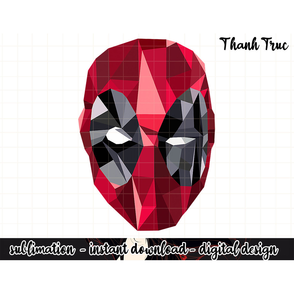 Marvel Deadpool Geometric Shape Prism Face Graphic png, sublimation  .jpg